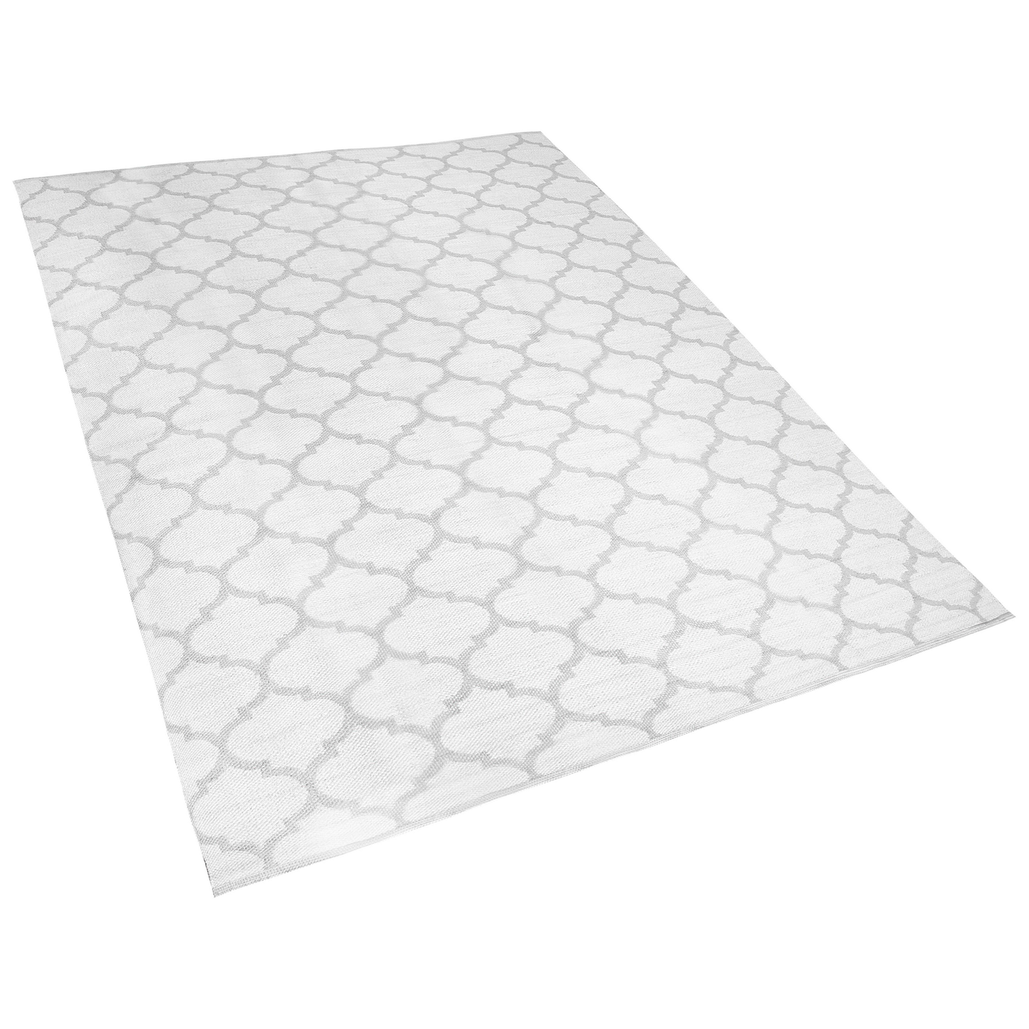 Outdoor Teppich grau 160 x 230 cm marokkanisches Muster zweiseitig Kurzflor AKSU