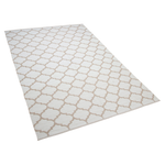 Outdoor Teppich beige 140 x 200 cm marokkanisches Muster zweiseitig Kurzflor AKSU