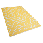 Outdoor Teppich gelb 140 x 200 cm marokkanisches Muster zweiseitig Kurzflor AKSU