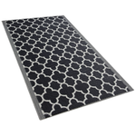 Outdoor Teppich schwarz 90 x 180 cm marokkanisches Muster zweiseitig Kurzflor SURAT