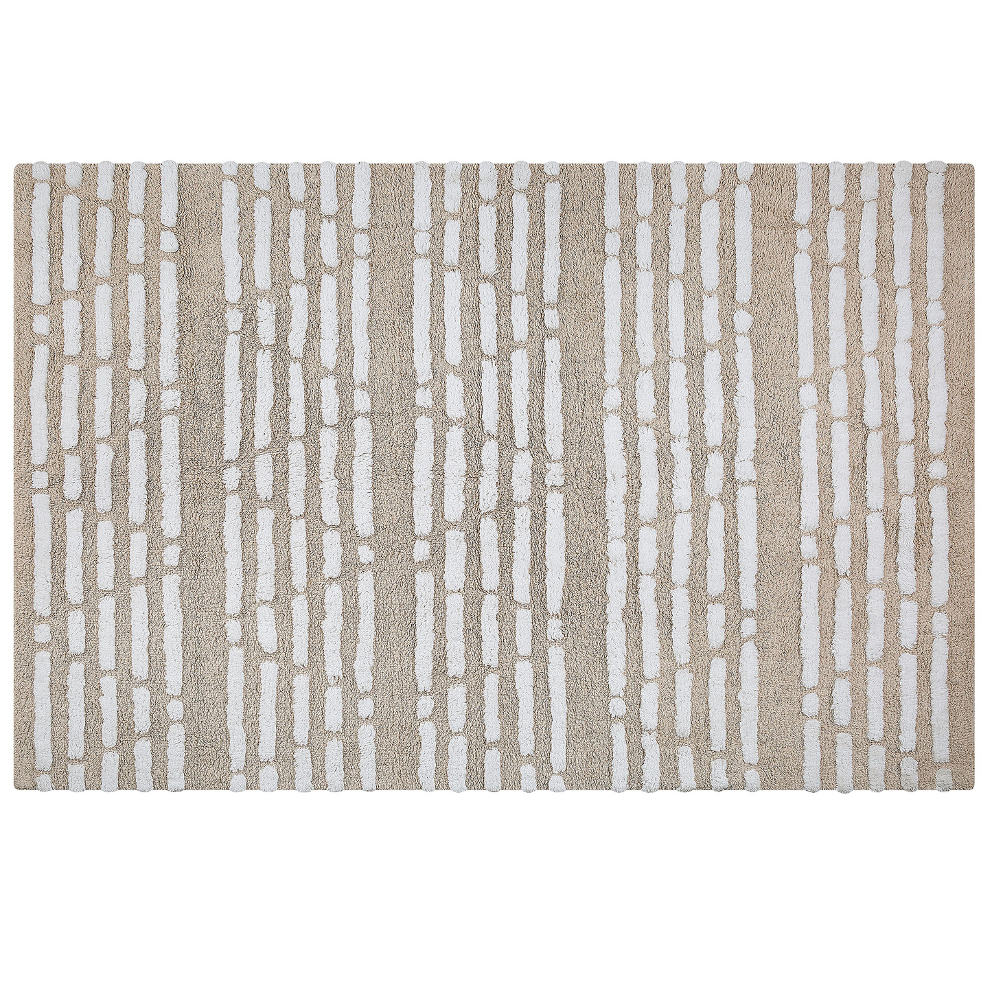 Teppich Baumwolle beige 120 x 180 cm Kurzflor AHIRLI