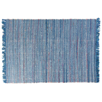 Teppich Baumwolle blau 140 x 200 cm Kurzflor BESNI