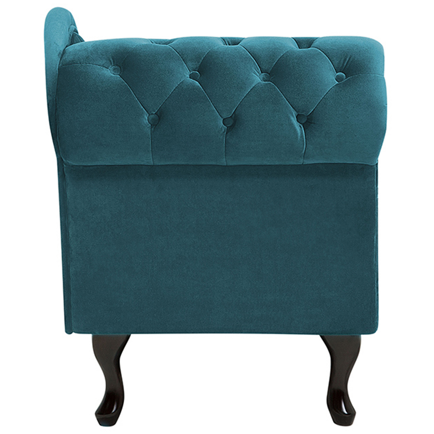 Chaiselongue Samtstoff blaugrün linksseitig NIMES