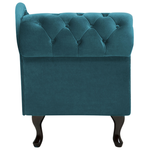 Chaiselongue Samtstoff blaugrün linksseitig NIMES