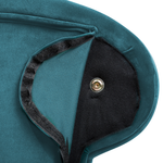 Chaiselongue Samtstoff blaugrün linksseitig NIMES