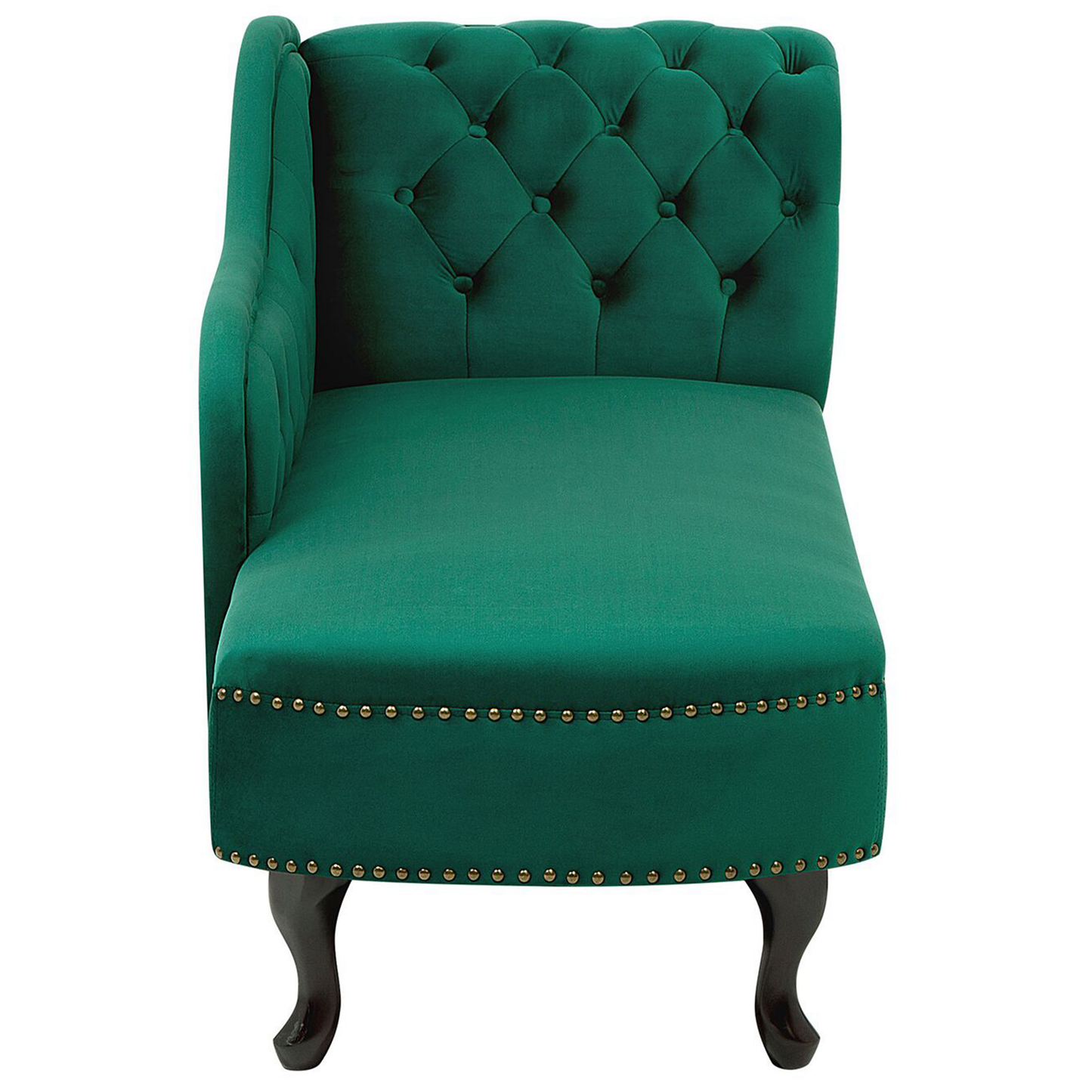 Chaiselongue Samtstoff grün rechtsseitig NIMES