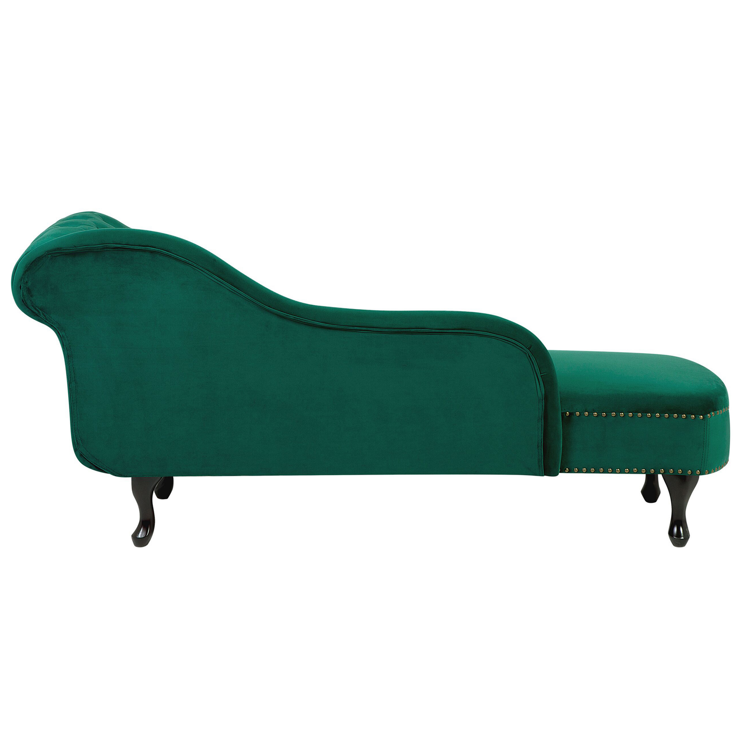 Chaiselongue Samtstoff grün rechtsseitig NIMES
