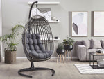 Hängesessel mit Gestell SESIA Polyrattan Dunkelgrau