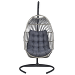 Hängesessel mit Gestell SESIA Polyrattan Dunkelgrau
