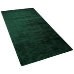Teppich Viskose dunkelgrün 80 x 150 cm Kurzflor GESI II