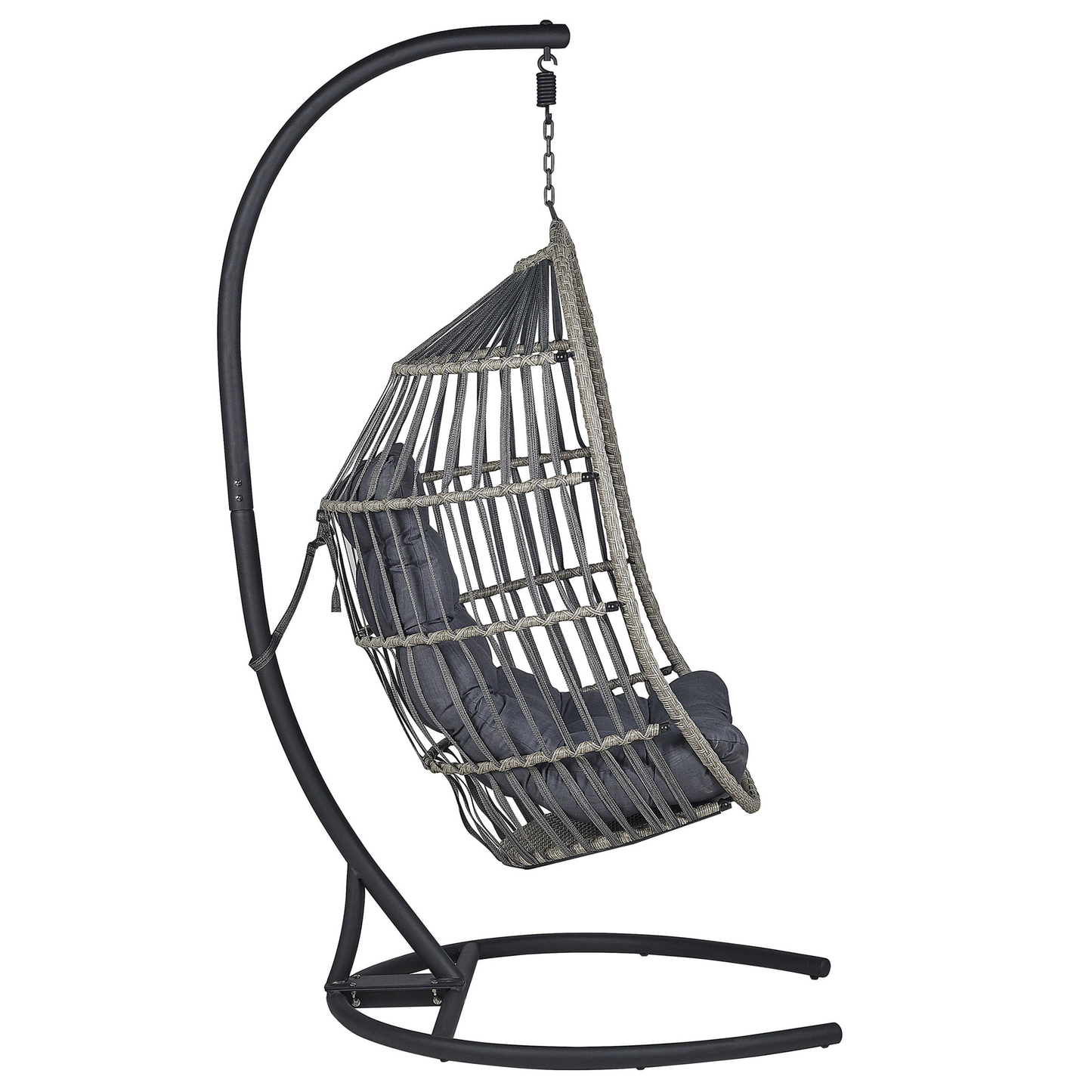 Hängesessel mit Gestell SESIA Polyrattan Dunkelgrau
