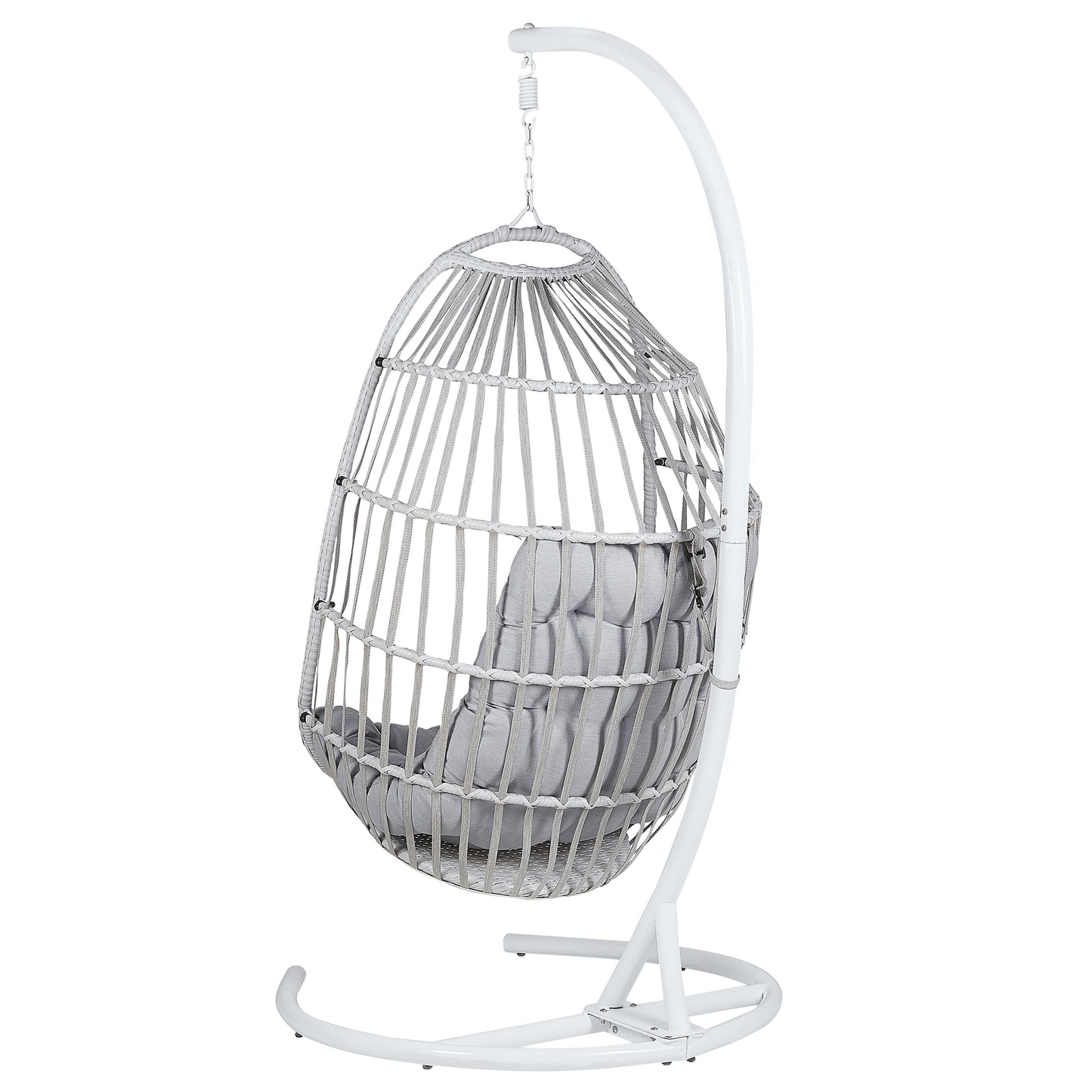 Hängesessel mit Gestell SESIA Polyrattan Hellgrau