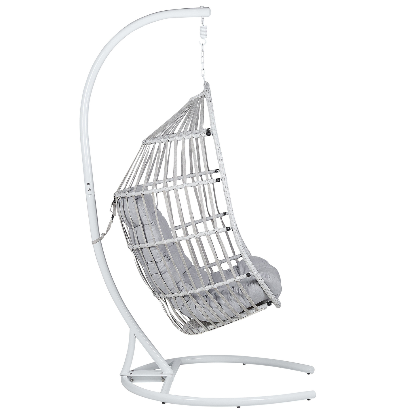 Hängesessel mit Gestell SESIA Polyrattan Hellgrau