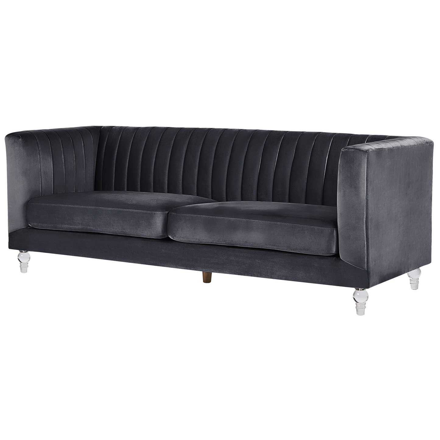 3-Sitzer Sofa Samtstoff schwarz ARVIKA