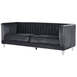 3-Sitzer Sofa Samtstoff schwarz ARVIKA