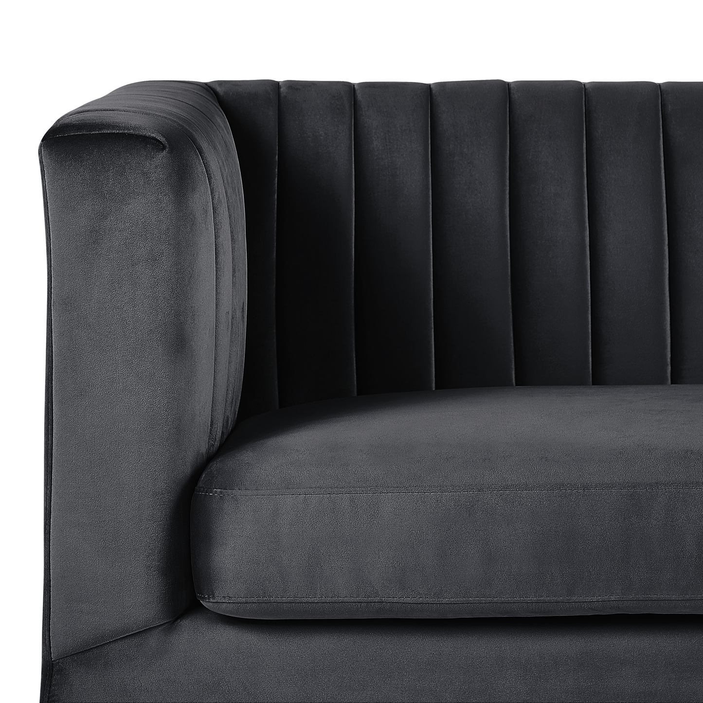 3-Sitzer Sofa Samtstoff schwarz ARVIKA