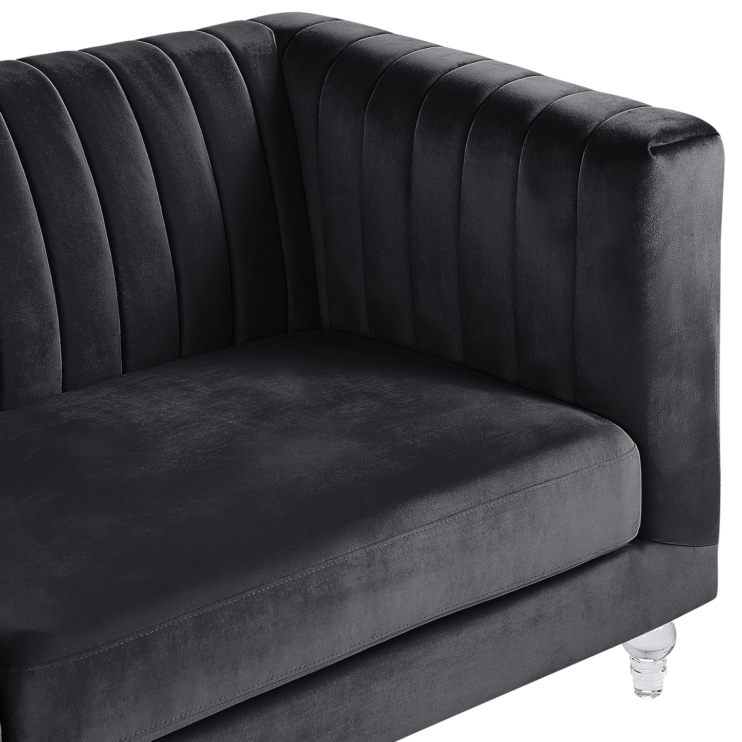 3-Sitzer Sofa Samtstoff schwarz ARVIKA