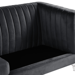 3-Sitzer Sofa Samtstoff schwarz ARVIKA