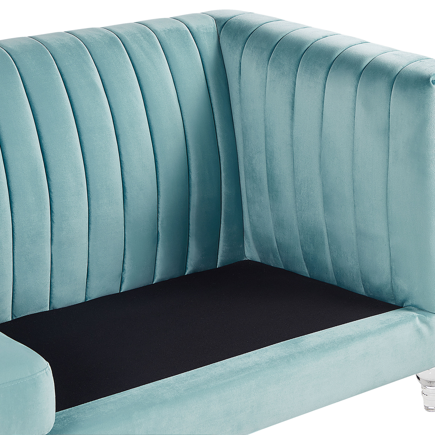 3-Sitzer Sofa Samtstoff hellblau ARVIKA