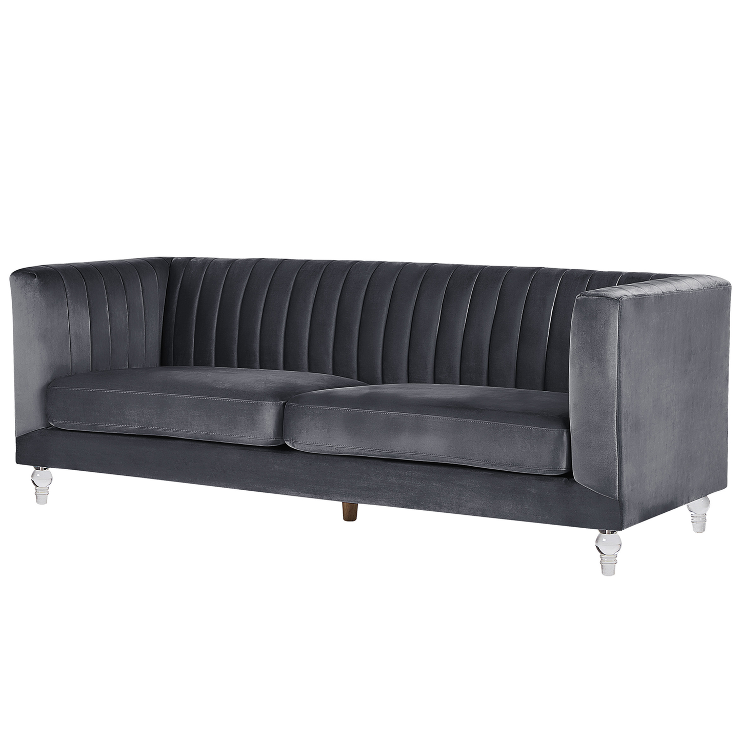 3-Sitzer Sofa Samtstoff dunkelgrau ARVIKA