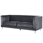 3-Sitzer Sofa Samtstoff dunkelgrau ARVIKA