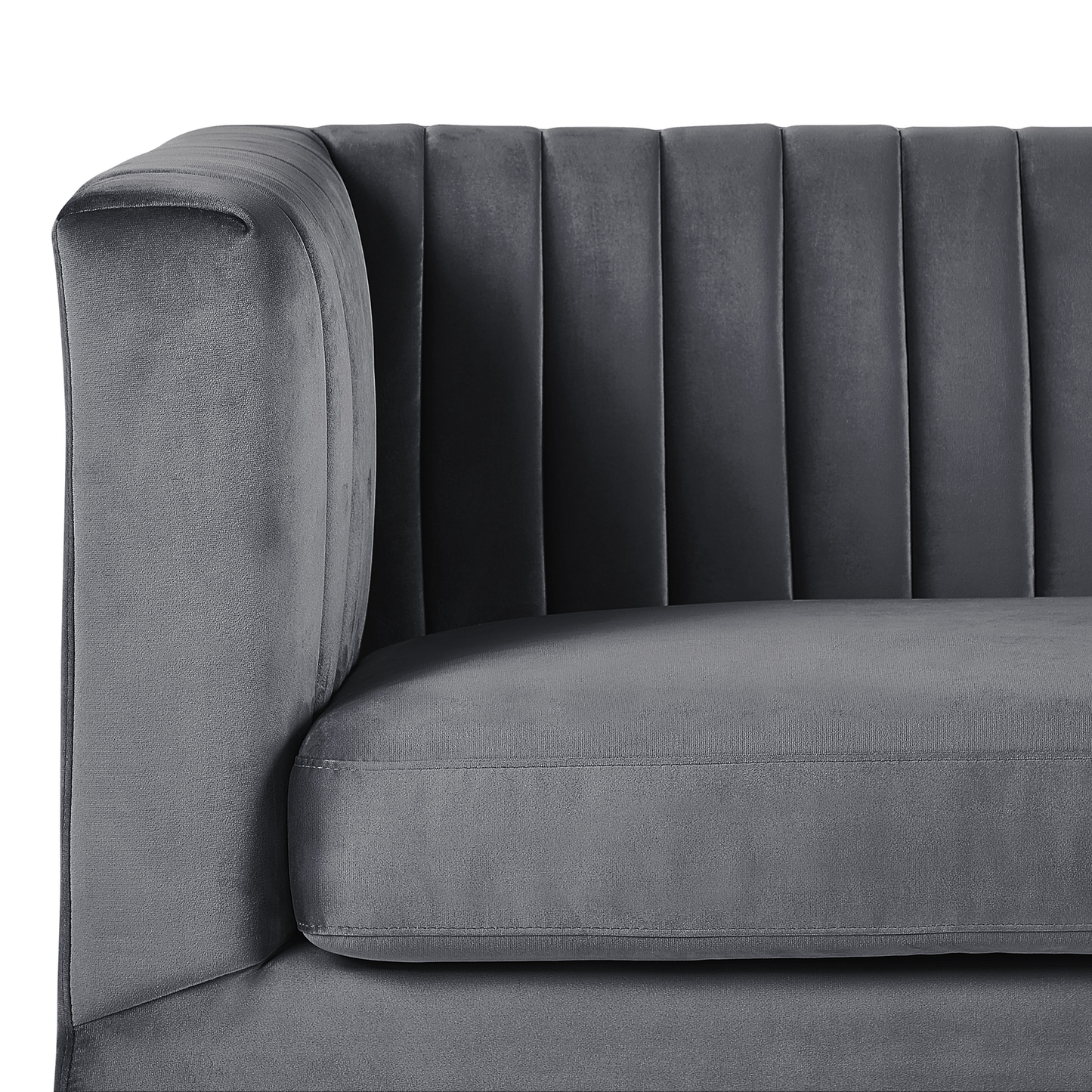 3-Sitzer Sofa Samtstoff dunkelgrau ARVIKA