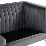 3-Sitzer Sofa Samtstoff dunkelgrau ARVIKA