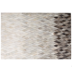 Teppich Kuhfell weiss / grau 160 x 230 cm Patchwork Kurzflor MALDAN