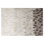 Teppich Kuhfell weiss / grau 140 x 200 cm Patchwork Kurzflor MALDAN