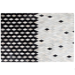 Teppich Kuhfell weiss / schwarz 160 x 230 cm Patchwork Kurzflor MALDAN