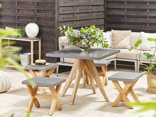 Gartentisch OLBIA 90 cm 90 cm Beton Grau