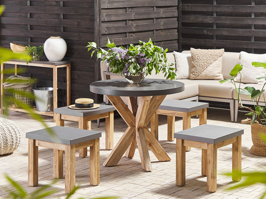 Gartentisch OLBIA 90 cm 90 cm Beton Grau