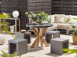 Gartenmöbel Set mit Hockern 4-Sitzer OLBIA/TARANTO Beton Grau
