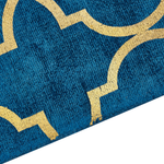 Teppich marineblau / gold 140 x 200 cm marokkanisches Muster Kurzflor YELKI