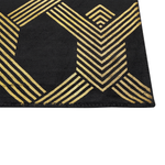 Teppich schwarz / gold 160 x 230 cm geometrisches Muster Kurzflor VEKSE