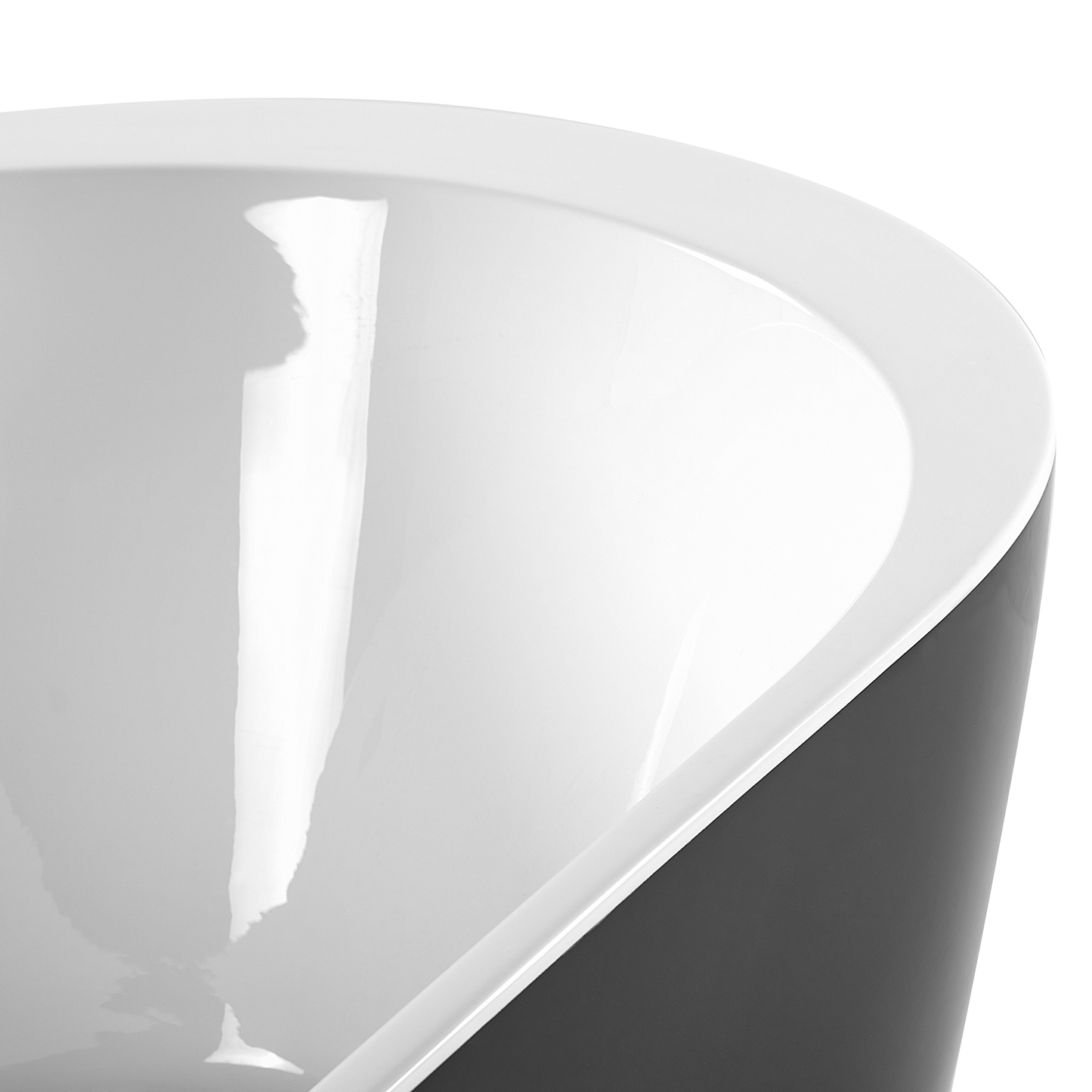 Badewanne freistehend schwarz oval 160 x 75 cm NEVIS