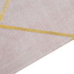 Teppich rosa / gold 80 x 150 cm kariertes Muster Kurzflor ATIKE
