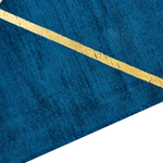 Teppich marineblau / gold 80 x 150 cm geometrisches Muster Kurzflor HAVZA