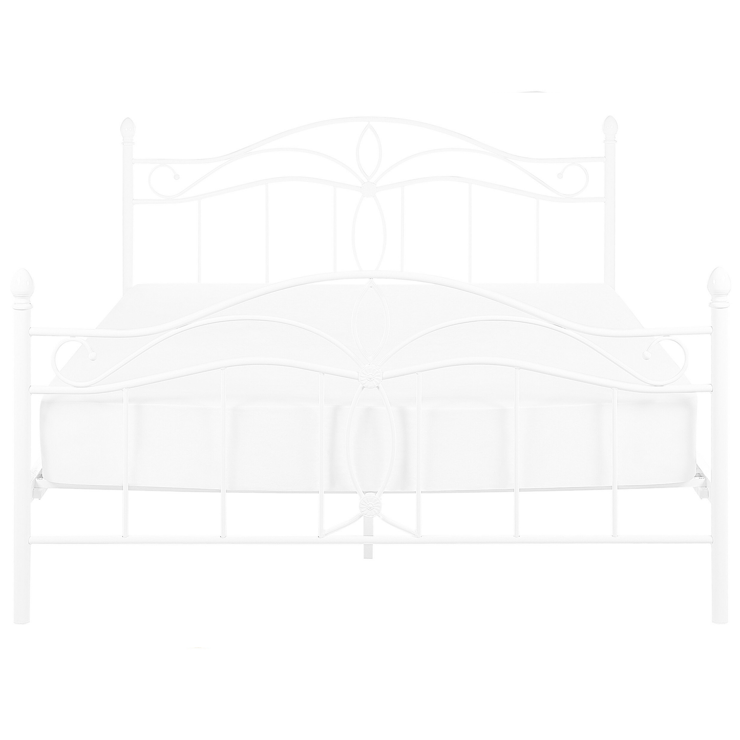 Bett mit Lattenrost Metall ANTLIA 140 x 200 cm Weiss