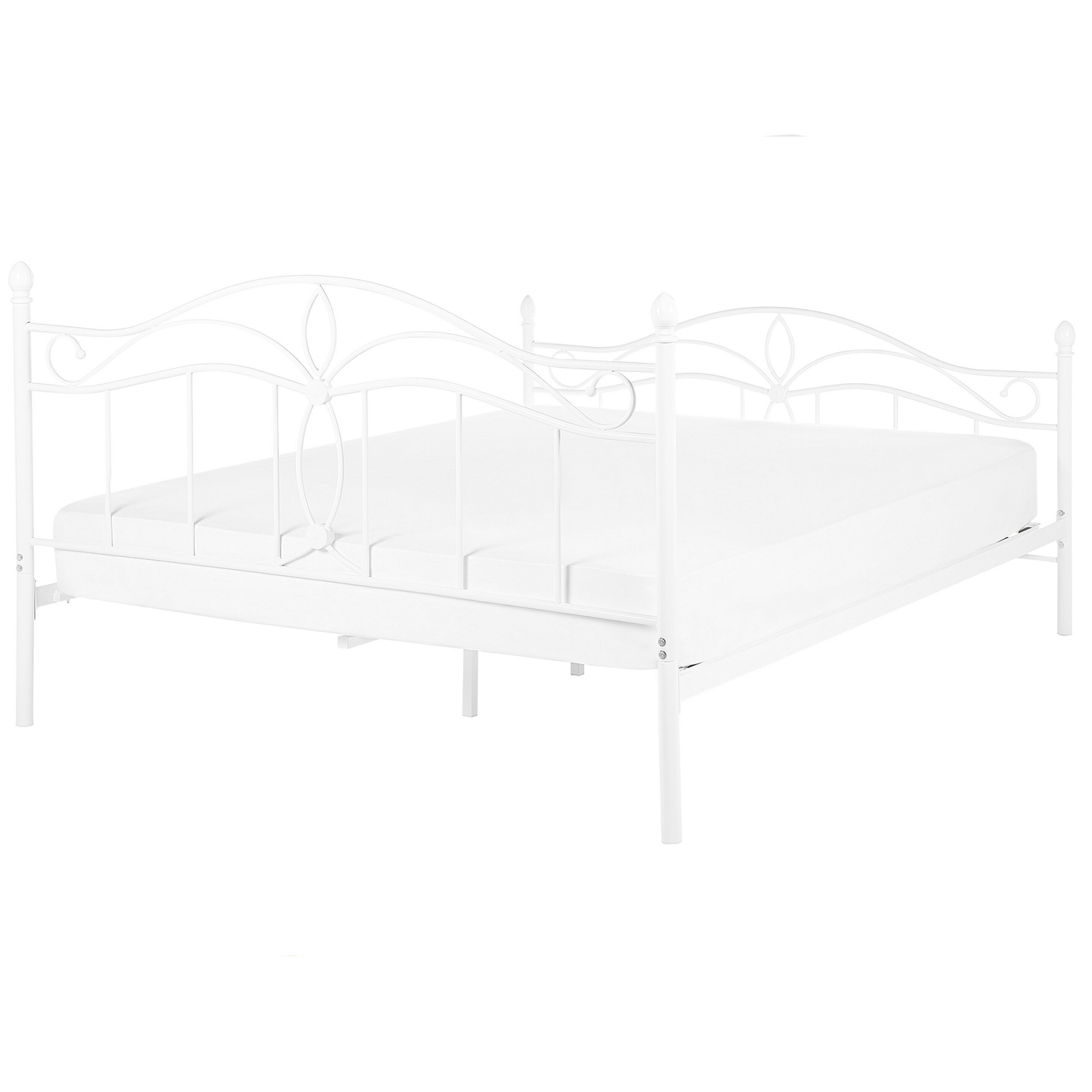 Bett mit Lattenrost Metall ANTLIA 140 x 200 cm Weiss