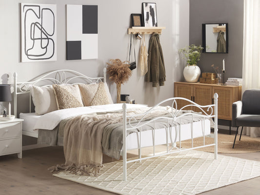 Bett mit Lattenrost Metall ANTLIA 160 x 200 cm Weiss