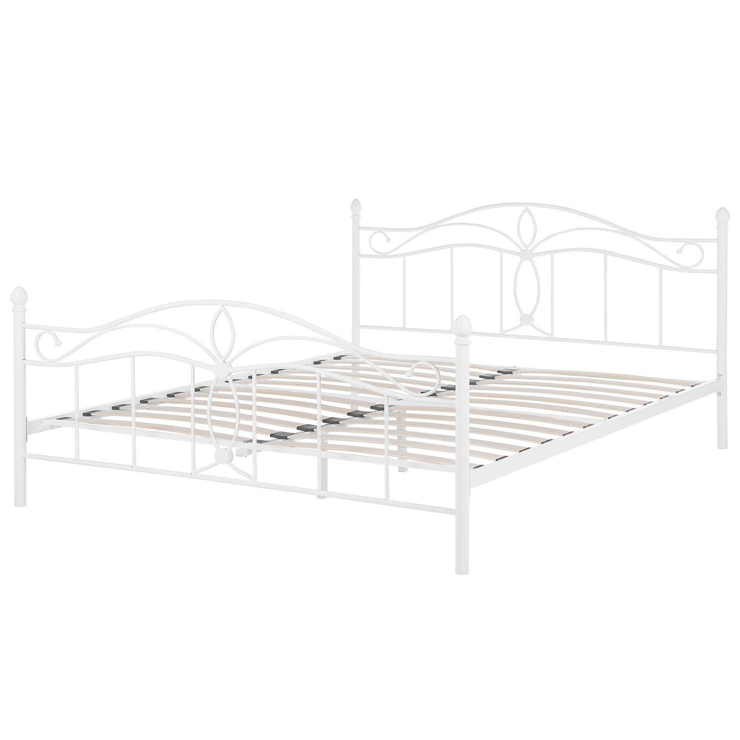 Bett mit Lattenrost Metall ANTLIA 160 x 200 cm Weiss