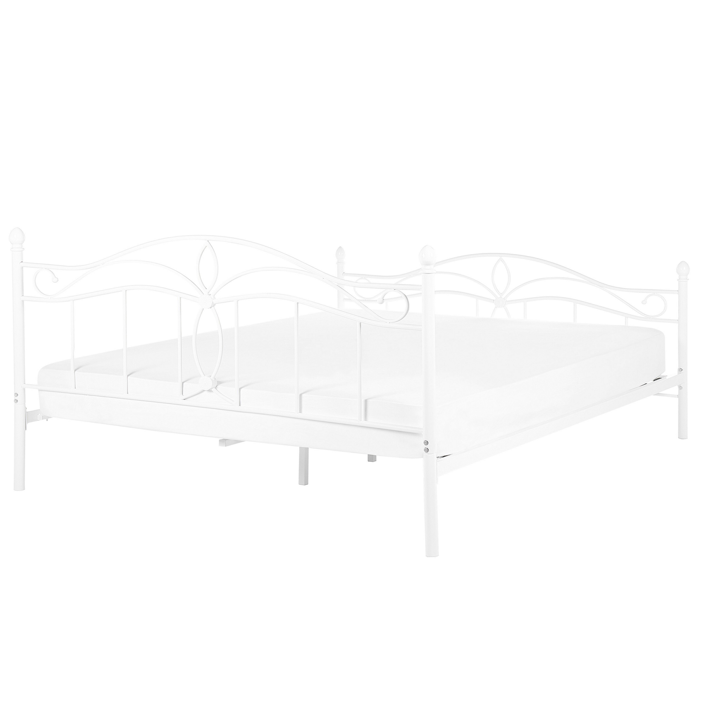 Bett mit Lattenrost Metall ANTLIA 160 x 200 cm Weiss