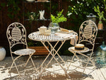 Outdoor Bistrotisch BIVIO 90 cm 90 cm Metall Cremeweiss