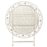 Outdoor Bistrotisch BIVIO 90 cm 90 cm Metall Cremeweiss