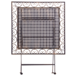 Outdoor Bistrotisch BORMIO 70 cm 70 cm Metall Schwarz