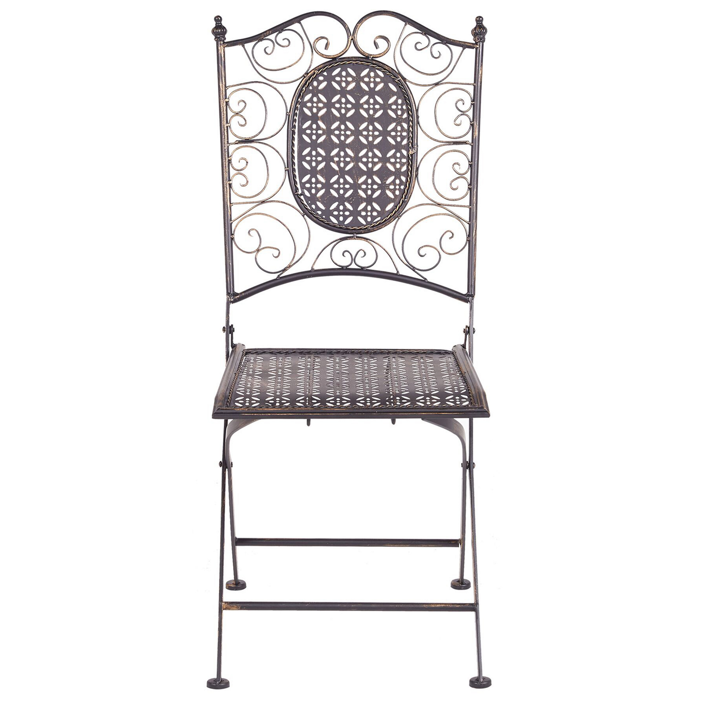 Gartenstuhl 2er Set BORMIO klappbar Metall Schwarz