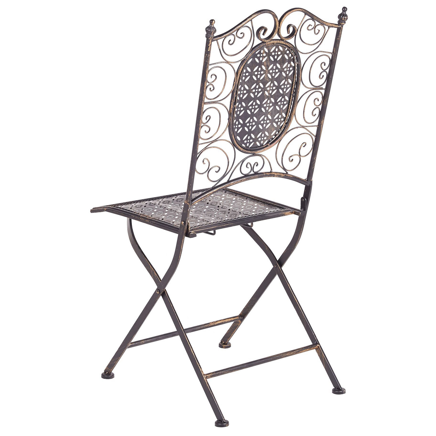 Gartenstuhl 2er Set BORMIO klappbar Metall Schwarz