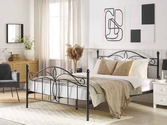 Bett mit Lattenrost Metall ANTLIA 160 x 200 cm Schwarz