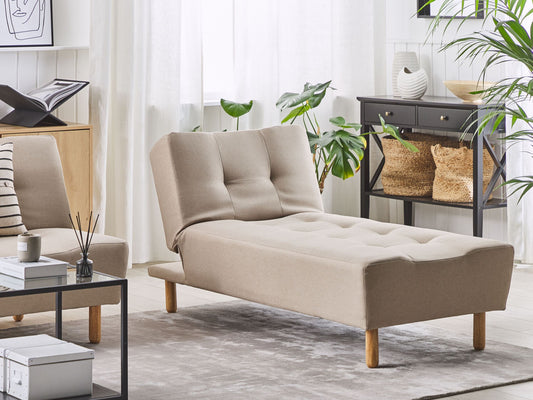 Chaiselongue beige verstellbar ALSTEN